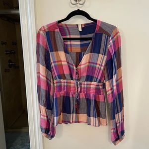 Pilcro Plaid Blouse